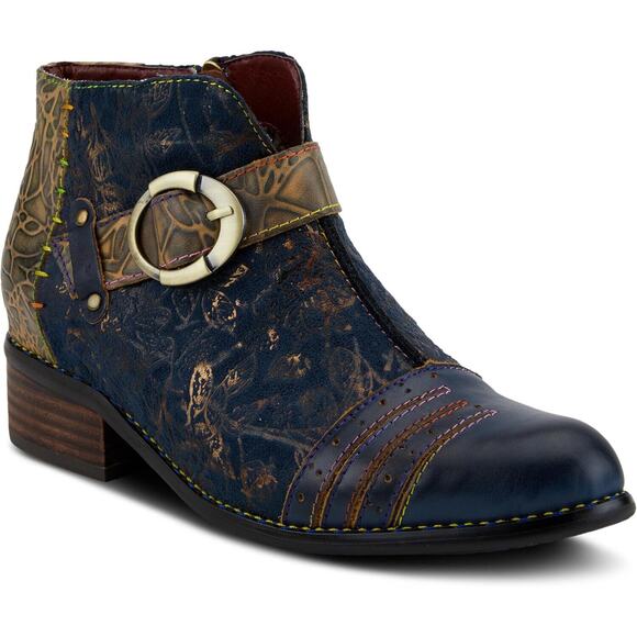 L'Artiste by Spring Step Womens Georgiana Leather Ankle Boot -- Blue Multi NEW - Picture 2 of 8